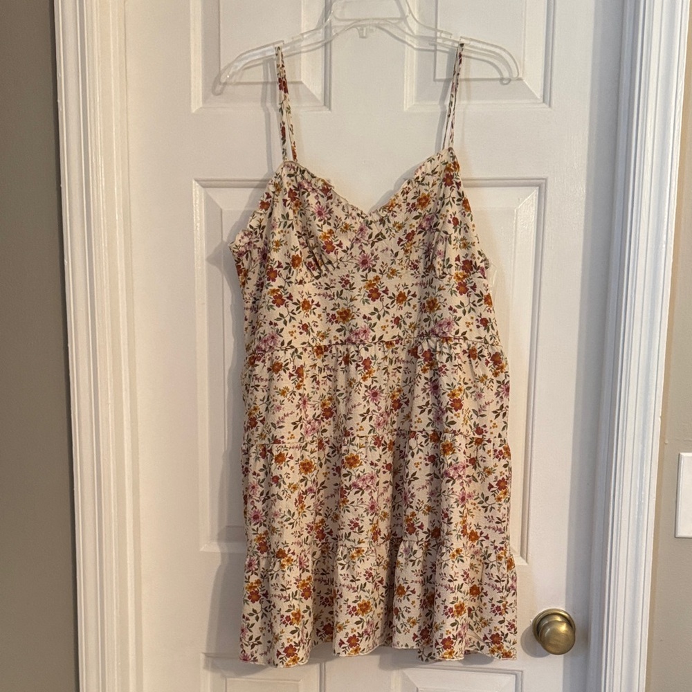 No Boundaries Cream Floral Mini Dress
